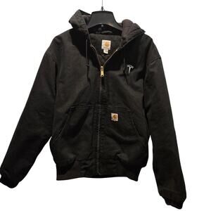 Carhartt Flannel-Lined Active Loose Fit jacket sz L Tesla logo embroidered